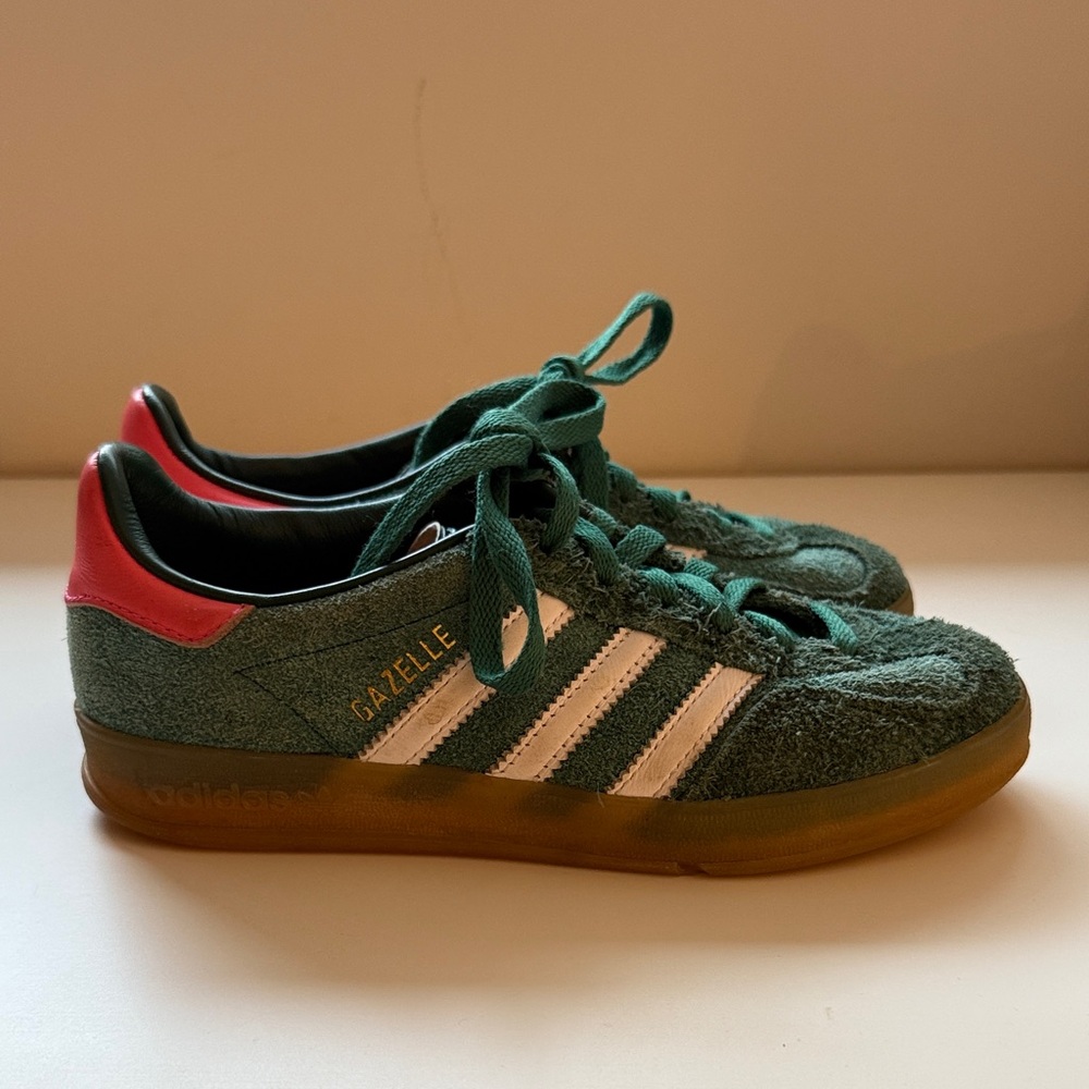 Adidas Gazelle Green and Pink Sneakers